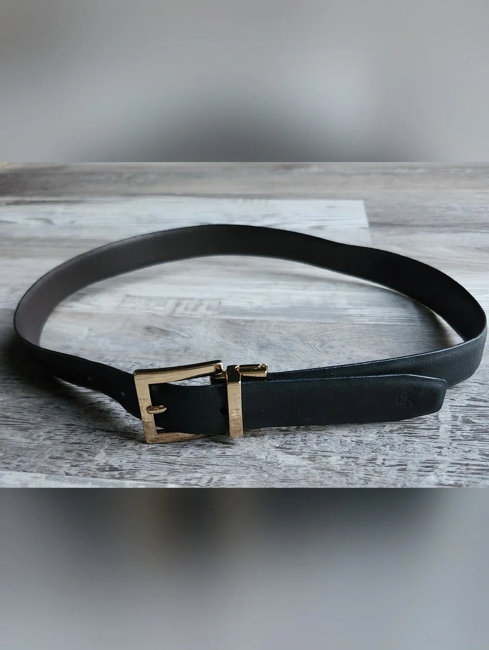 Calvin Klein Reversible Black Brown Leather Belt Gold Buckle Women's Small